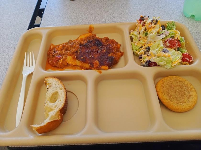 A meal served at the shelter, photographed July 22, 2026