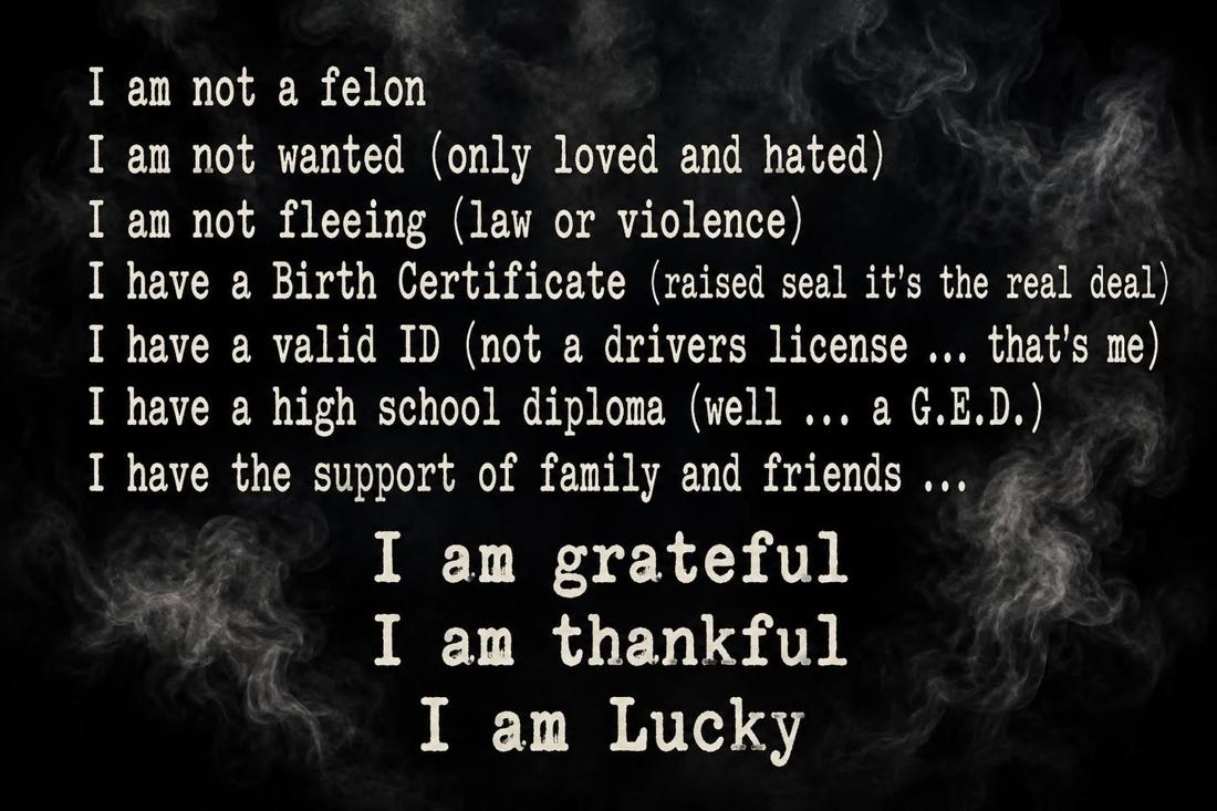 My original July 23 Facebook graphic: I am grateful, I am thankful, I am lucky